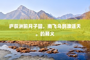 庐荻洲前月子圆，南飞乌鹊渡遥天。的释义