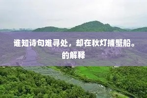 谁知诗句难寻处，却在秋灯捕蟹船。的解释