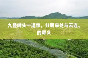 九叠峰头一道泉，分明来处与云连。的释义