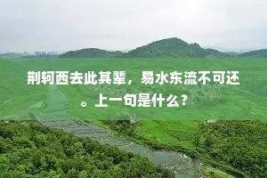 荆轲西去此其辈，易水东流不可还。上一句是什么？