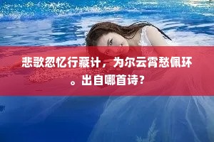 悲歌忽忆行藏计，为尔云霄愁佩环。出自哪首诗？
