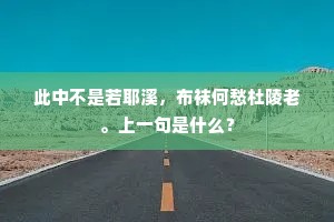 此中不是若耶溪，布袜何愁杜陵老。上一句是什么？