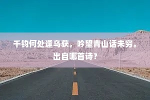 千钧何处逢乌获，吟望青山话未穷。出自哪首诗？