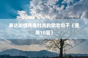 表达珍惜青春时光的励志句子（通用10篇）