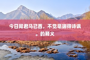 今日闻君马已西，不觉毫端得诗讽。的释义
