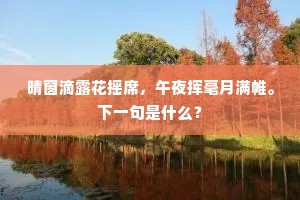 晴窗滴露花摇席，午夜挥毫月满帷。下一句是什么？