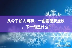 从今了却人间事，一曲鸾箫跨虎吹。下一句是什么？