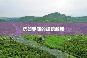 恍如梦寐的成语解释