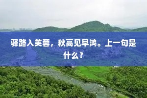 驿路入芙蓉，秋高见早鸿。上一句是什么？