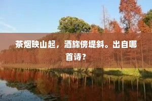 茶烟映山起，酒旆傍堤斜。出自哪首诗？
