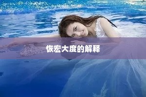 恢宏大度的解释
