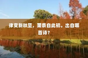 律变新秋至，萧条自此初。出自哪首诗？
