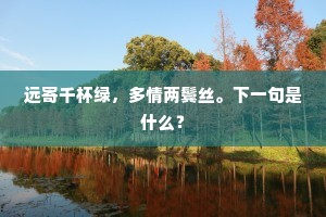 远寄千杯绿，多情两鬓丝。下一句是什么？