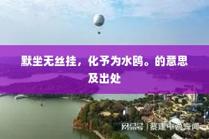 默坐无丝挂，化予为水鸥。的意思及出处