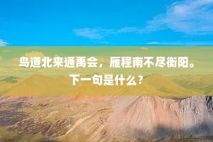 鸟道北来通禹会，雁程南不尽衡阳。下一句是什么？