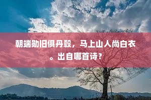 朝端勋旧俱丹毂，马上山人尚白衣。出自哪首诗？