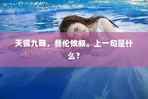 天锡九畴，彝伦攸叙。上一句是什么？