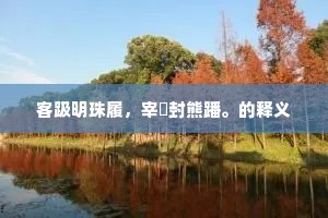 客趿明珠履，宰胹封熊蹯。的释义