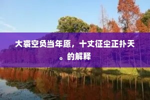 大裘空负当年愿，十丈征尘正扑天。的解释