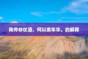陶芳非仗酒，何以度年华。的解释
