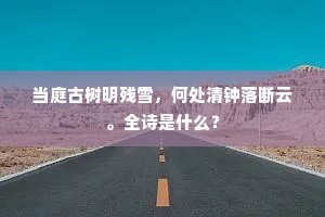 当庭古树明残雪，何处清钟落断云。全诗是什么？