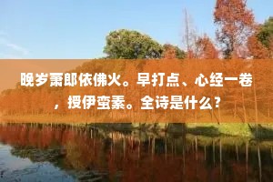 晚岁萧郎依佛火。早打点、心经一卷，授伊蛮素。全诗是什么？