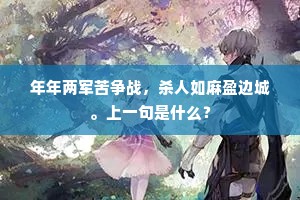 年年两军苦争战，杀人如麻盈边城。上一句是什么？