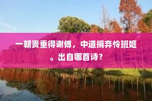 一朝贵重得谢傅，中道捐弃怜班姬。出自哪首诗？