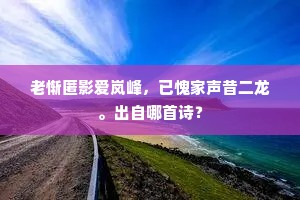 老惭匿影爱岚峰，已愧家声昔二龙。出自哪首诗？
