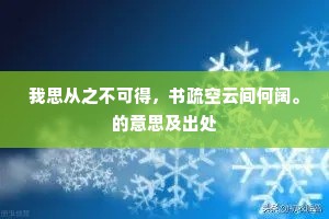 我思从之不可得，书疏空云间何阔。的意思及出处