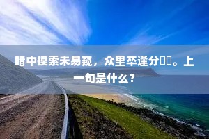 暗中摸索未易窥，众里卒逢分眊瞭。上一句是什么？