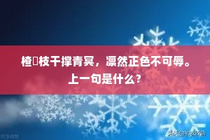楂枒枝干撑青冥，凛然正色不可辱。上一句是什么？