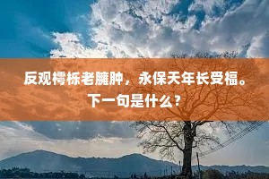 反观樗栎老臃肿，永保天年长受福。下一句是什么？