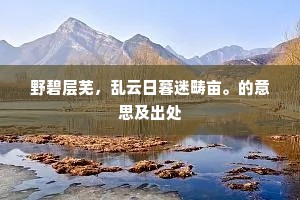 野碧层芜，乱云日暮迷畴亩。的意思及出处