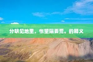 分明见地里，怅望隔要荒。的释义