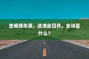 击楫频年误，迷津此日开。全诗是什么？