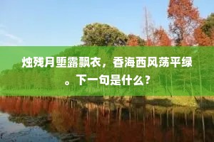 烛残月堕露飘衣，香海西风荡平绿。下一句是什么？