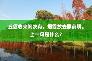 丘壑收来胸次有，烟霞放去眼前明。上一句是什么？
