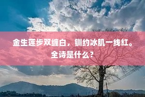 金生莲步双缠白，钏约冰肌一线红。全诗是什么？