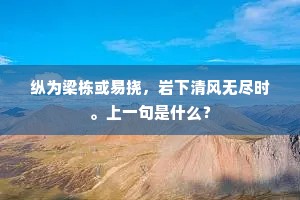 纵为梁栋或易挠，岩下清风无尽时。上一句是什么？