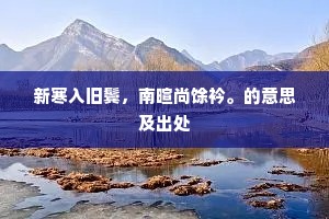 新寒入旧鬓，南暄尚馀衿。的意思及出处