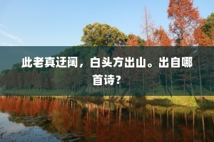 此老真迂阔，白头方出山。出自哪首诗？