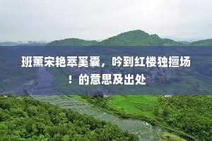 班薰宋艳萃奚囊，吟到红楼独擅场！的意思及出处