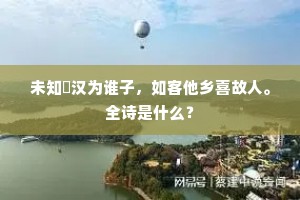 未知這汉为谁子，如客他乡喜故人。全诗是什么？