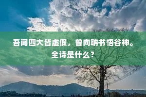 吾闻四大皆虚假，曾向聃书悟谷神。全诗是什么？