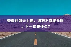 杳杳迥如天上曲，悠悠不减陇头吟。下一句是什么？