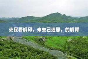 吏民看解印，未去已堪思。的解释