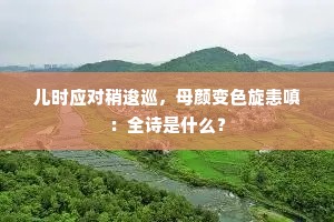 儿时应对稍逡巡，母颜变色旋恚嗔：全诗是什么？