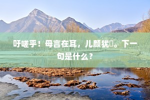吁嗟乎！母言在耳，儿颜犹泚。下一句是什么？