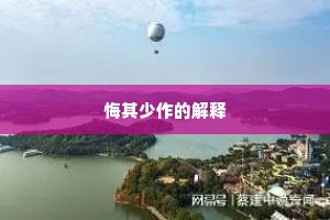 悔其少作的解释